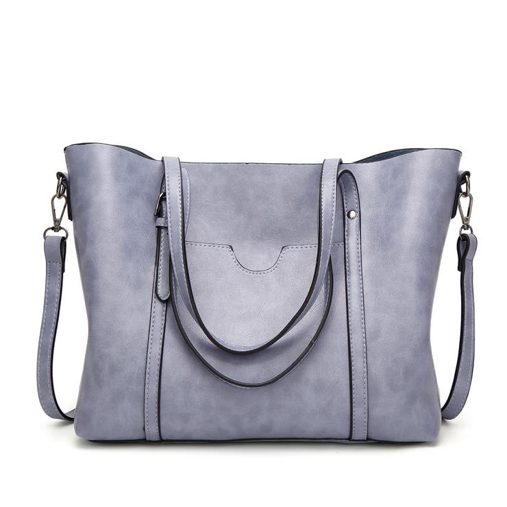 スモーキーブルー | PUトートバッグ レディース オフィスカジュアル | Miniministore