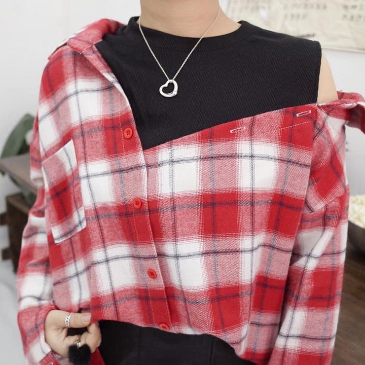 チェック柄シャツ 肩出し レディース レイヤードシャツ ブラウス チェック 品番 Ii Miniministore ミニミニストア のレディースファッション通販 Shoplist ショップリスト