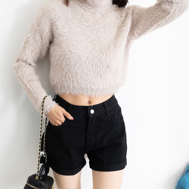 ベルト付きデニムショートパンツ春夏短パン[品番:II000004017 ベルト付きデニムショートパンツ春夏短パン[品番:II000004017