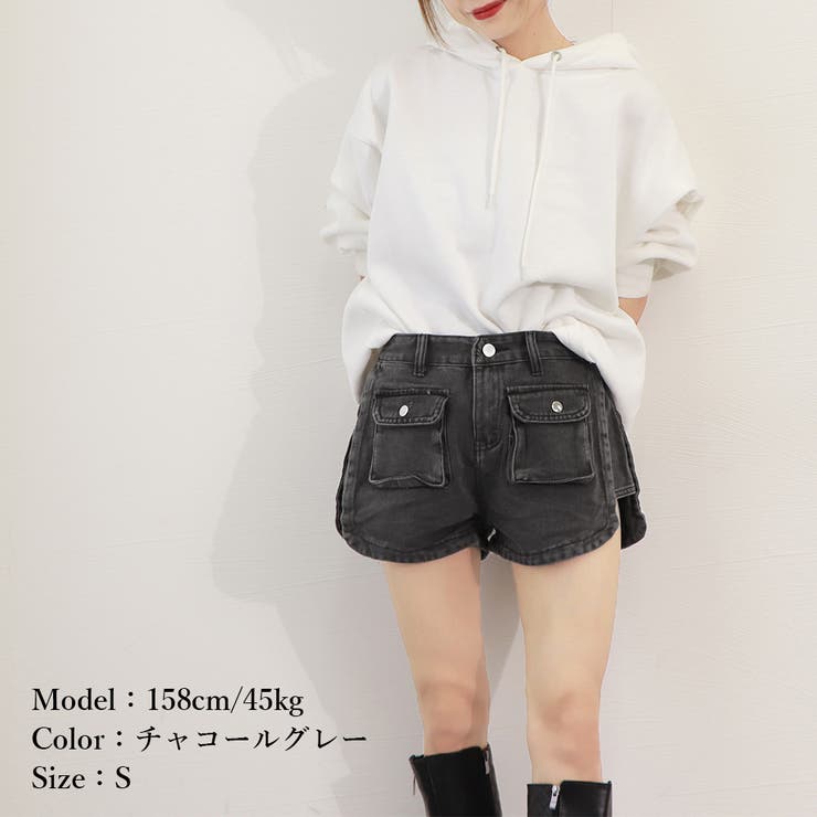 ANDMARY Doll mini pants ショートパンツ　ハイウエスト　S デニム ショートパンツ ハイウエスト美脚[品番：II000010036