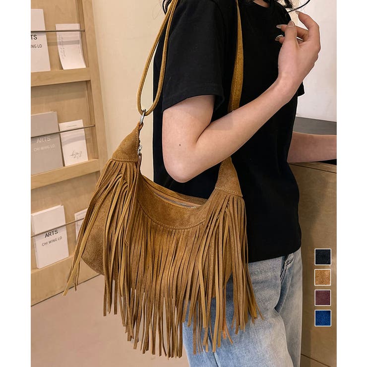 フリンジ付きベージュスエードショルダーバッグ 楽天市場】ショルダーバッグ レディース 斜め掛け 軽量 スエード調