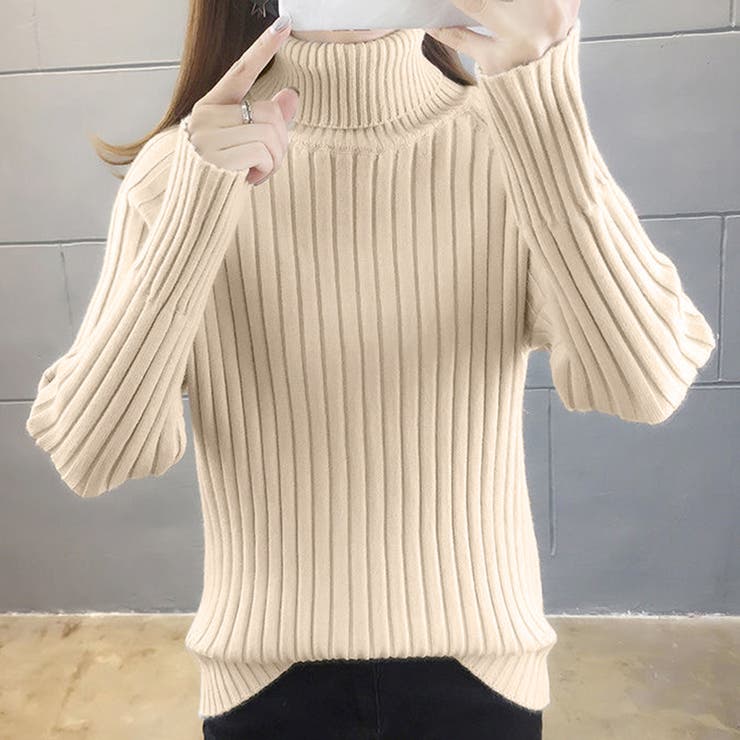 リブニットトップス タートルネック 韓国 | Miniministore | 詳細画像3 