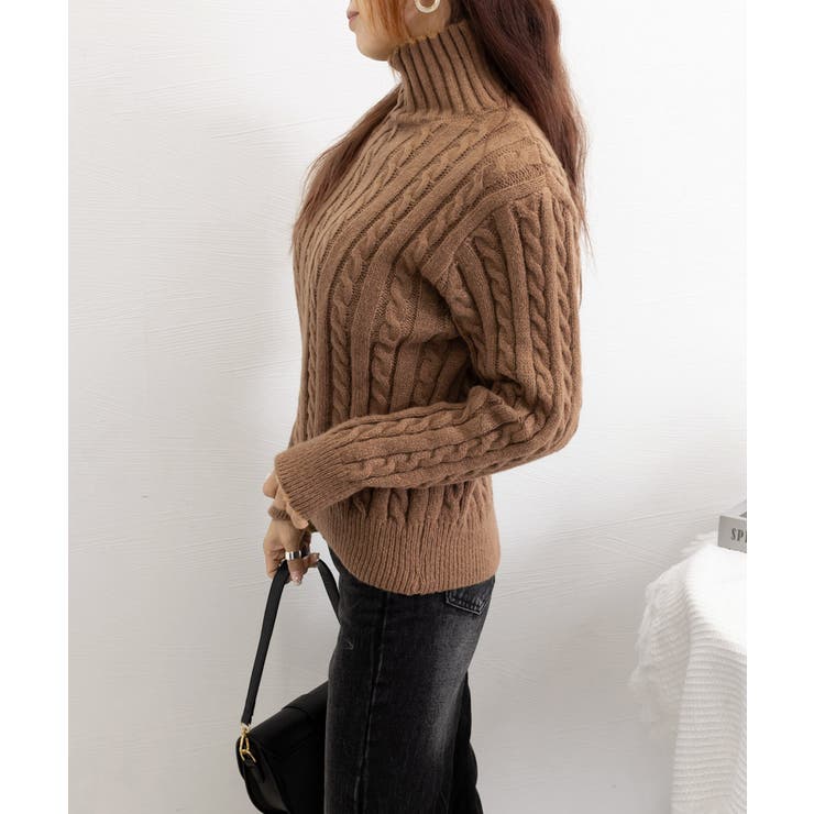 タイムセール‼️acne studios トップス　タートルニット　ダークブラウン SL】【秋冬】ウールブレンドタートルネック ニットセーター/ブラウン