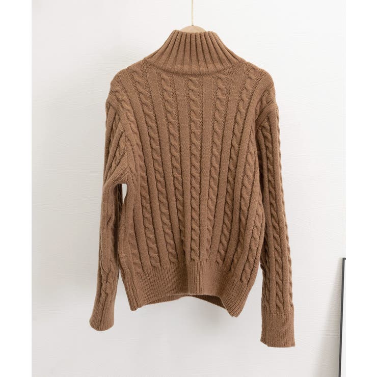 タートルネックニットトップスケーブル編み | Miniministore | 詳細画像23 