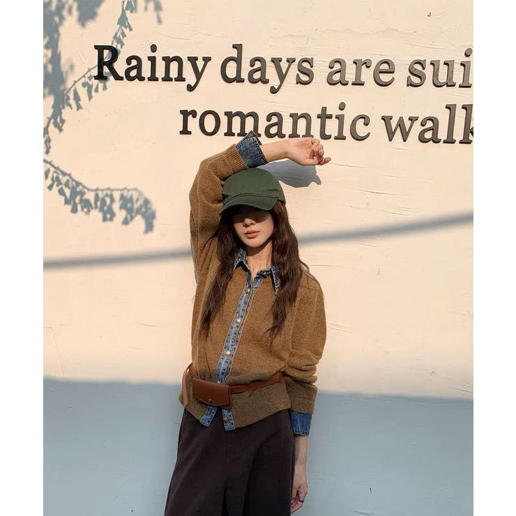 デニム切り替えニットカーディガン 韓国風 | Miniministore | 詳細画像19 