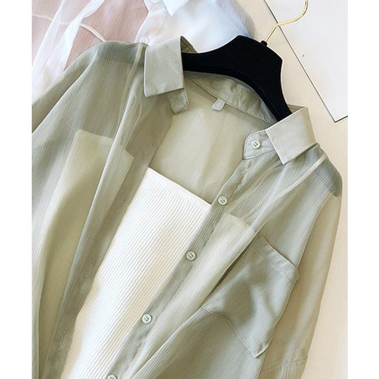 長袖シアーカーディガン 夏服シアーシャツ | Miniministore | 詳細画像15 