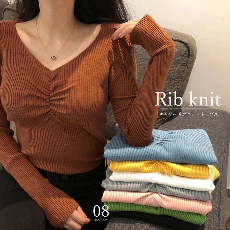 ギャザーリブニットトップスレディース秋冬 | Miniministore | 詳細画像11 