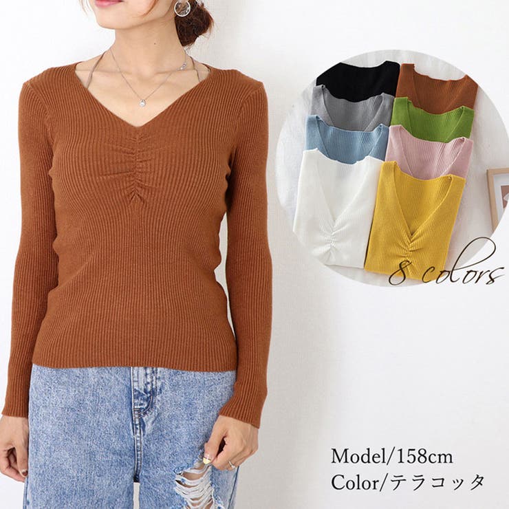 ギャザーリブニットトップスレディース秋冬 | Miniministore | 詳細画像12 