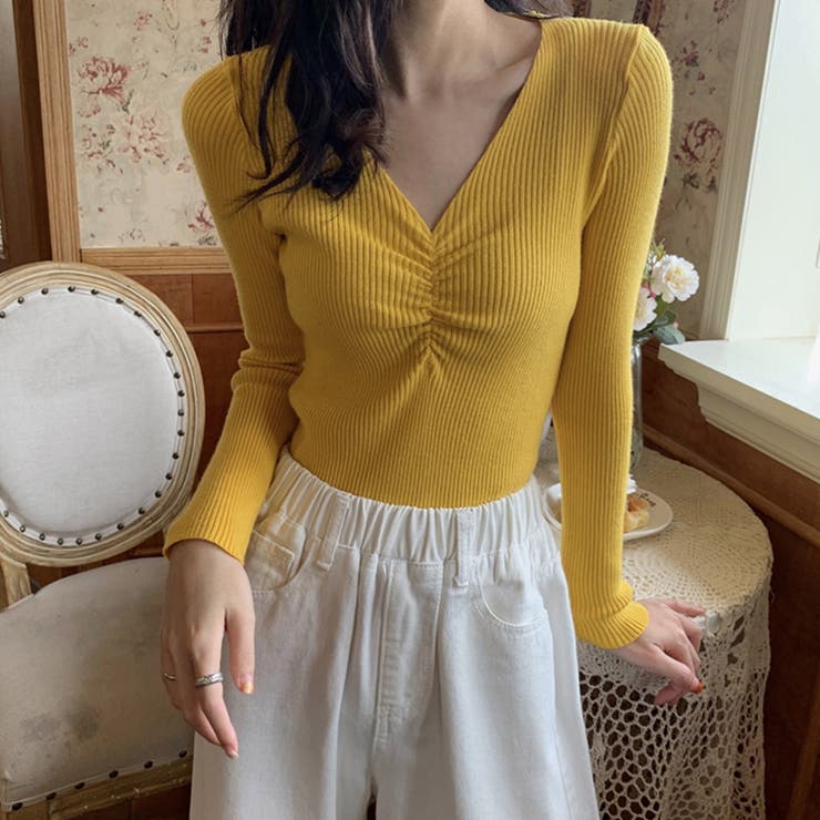 ギャザーリブニットトップスレディース秋冬 | Miniministore | 詳細画像6 