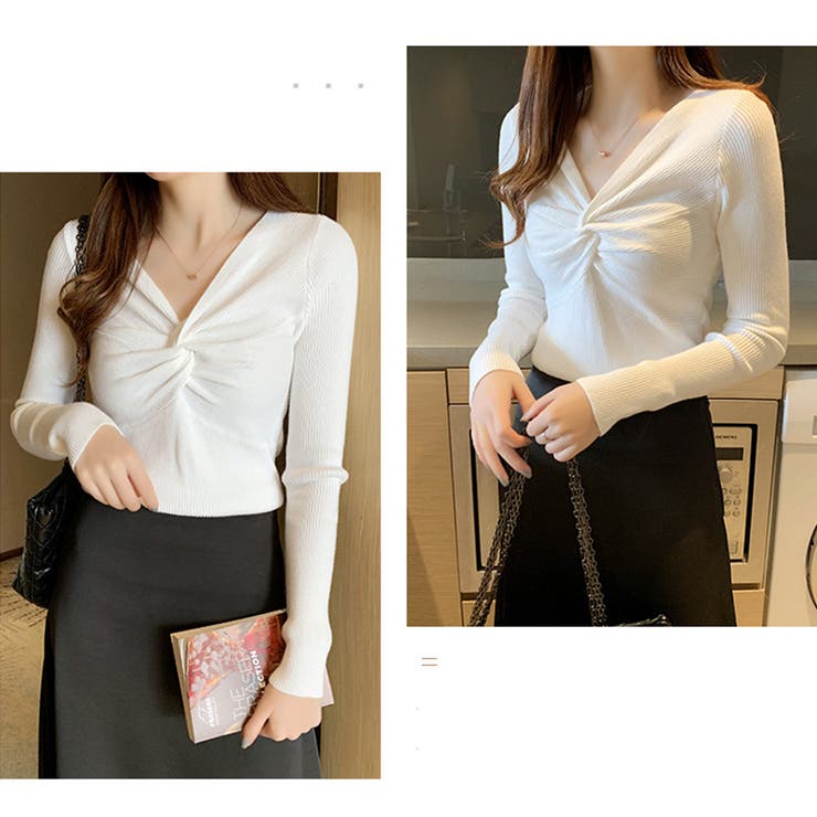 ツイスト リブニットトップス レディース | Miniministore | 詳細画像10 