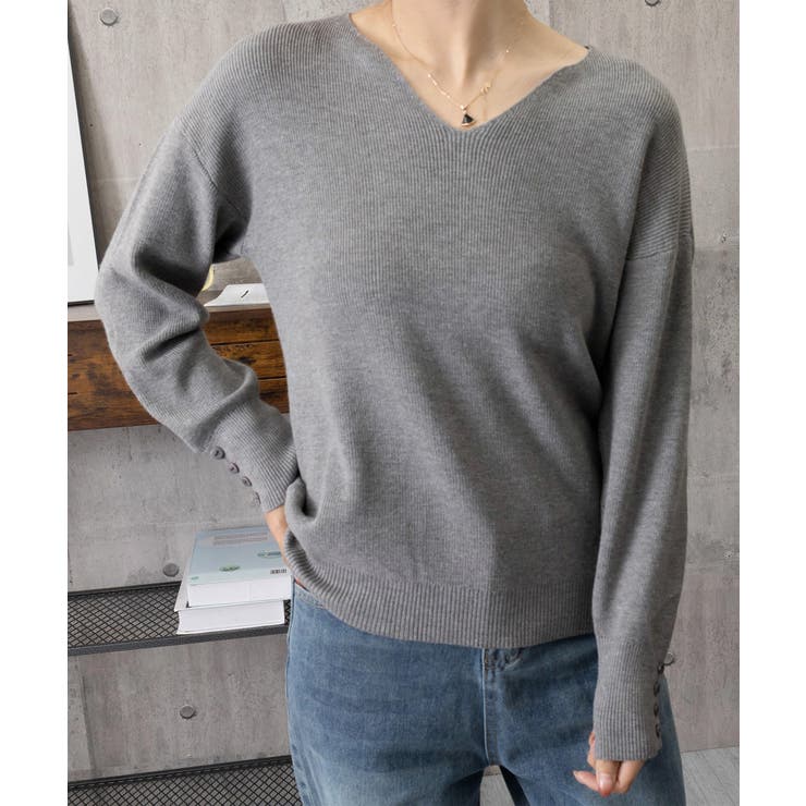 ニットトップス レディース Vネック長袖 | Miniministore | 詳細画像19 