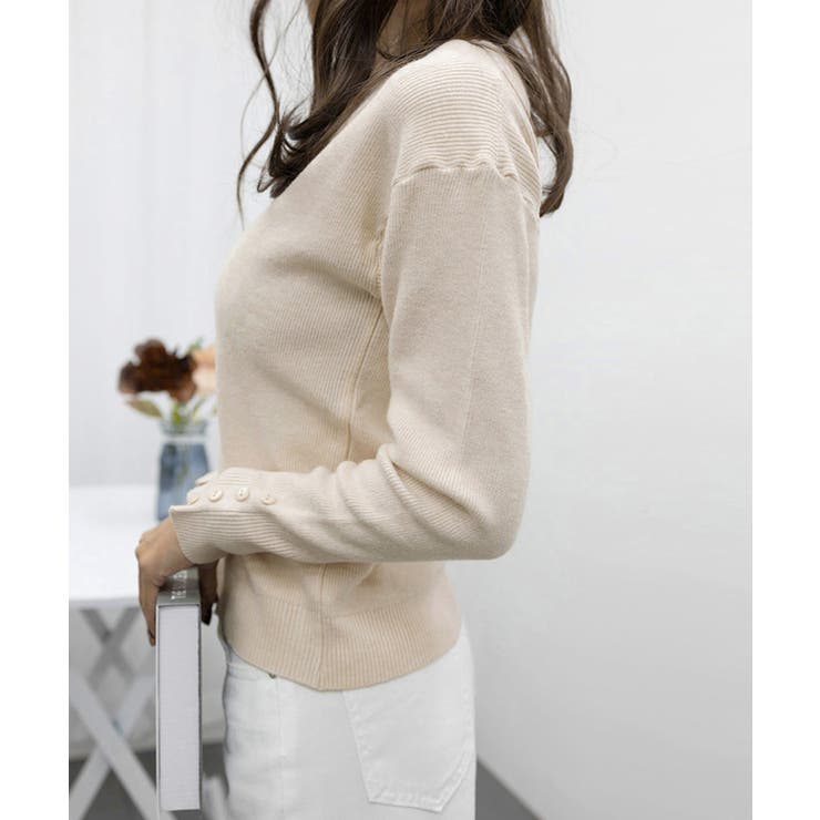 ニットトップス レディース Vネック長袖 | Miniministore | 詳細画像25 