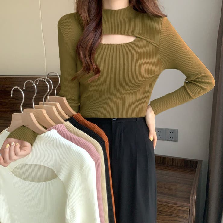 リブ ニットトップス プチハイネック秋冬 | Miniministore | 詳細画像10 