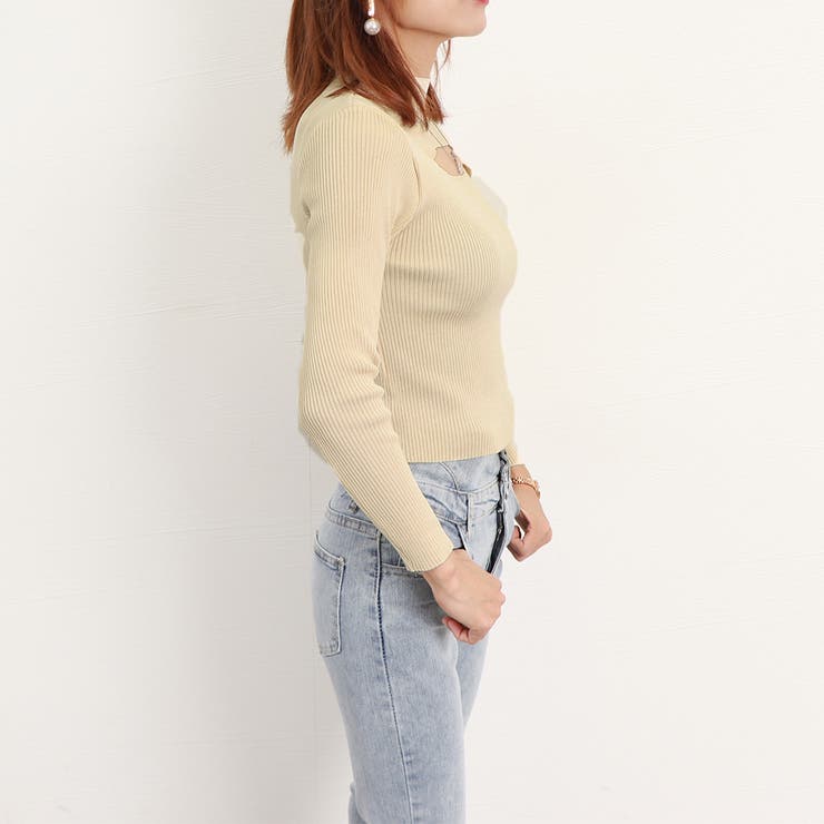 リブ ニットトップス プチハイネック秋冬 | Miniministore | 詳細画像13 