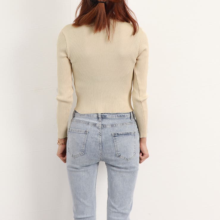 リブ ニットトップス プチハイネック秋冬 | Miniministore | 詳細画像14 