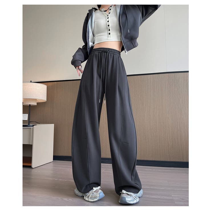 ダークグレー | ワイドパンツ レディース スウェットパンツ | misweddy