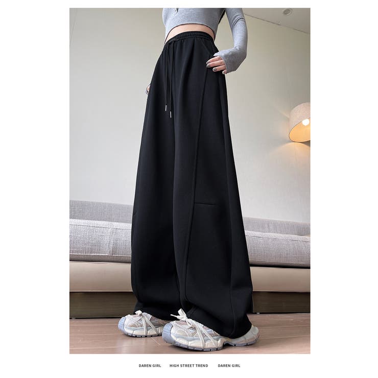 ブラック | ワイドパンツ レディース スウェットパンツ | misweddy