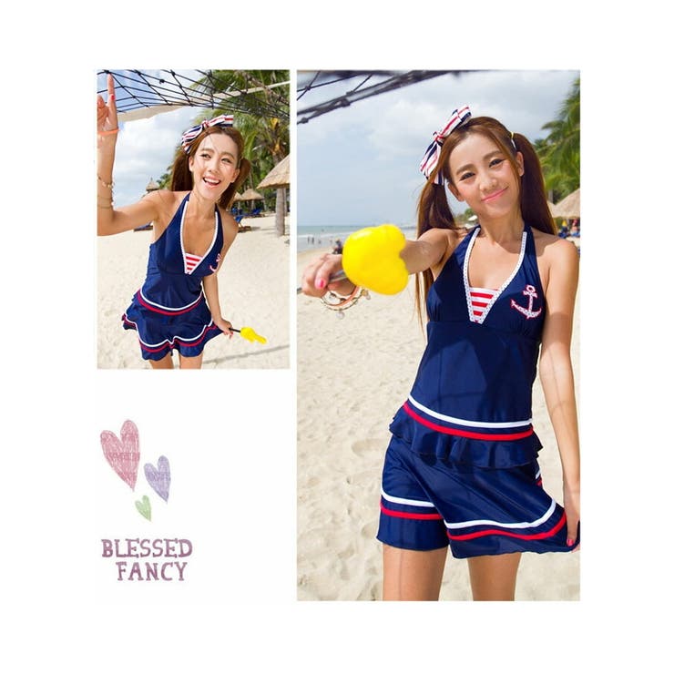 即納！最大半額！ レディース 水着 タンキニ 2WAY[品番：TKYW0000221 3点セット 水着・ラッシュガード
