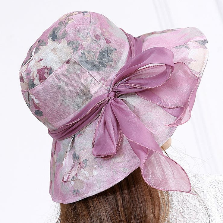 パープル（colorB） | つば広ハット レディース 折りたたみ UV対策 | ミスウェディー