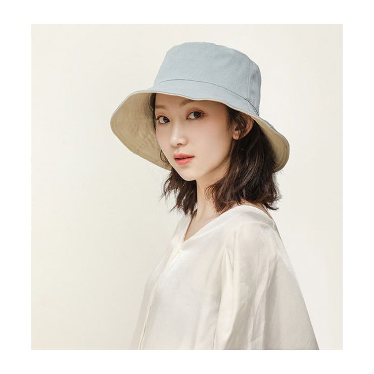 ブルー | バケットハット レディース UVカット 折りたたみ | ミスウェディー