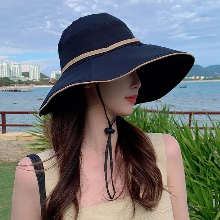 帽子 レディース つば広 UV カット つば広ハット あごひも付き | ミスウェディー | 詳細画像2 