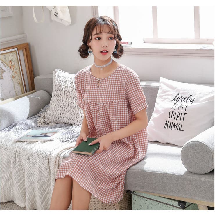 オレンジ | ルームウェア 春 レディース ワンピース 半袖 | ミスウェディー