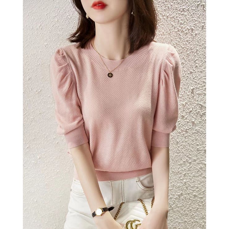 サマーニット レディース リブニット パワーショルダー | ミスウェディー | 詳細画像5 