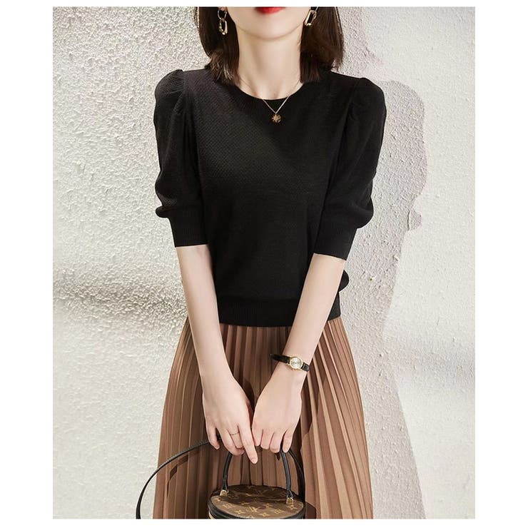 サマーニット レディース リブニット パワーショルダー | ミスウェディー | 詳細画像8 