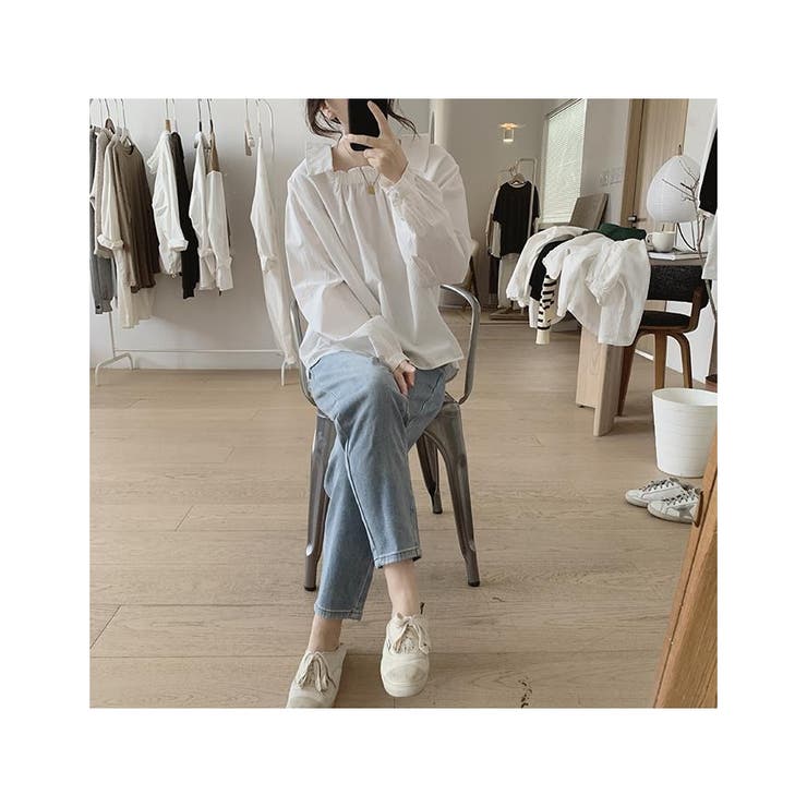 プルオーバー ブラウス 長袖 レディース 白 ホワイト | ミスウェディー | 詳細画像5 