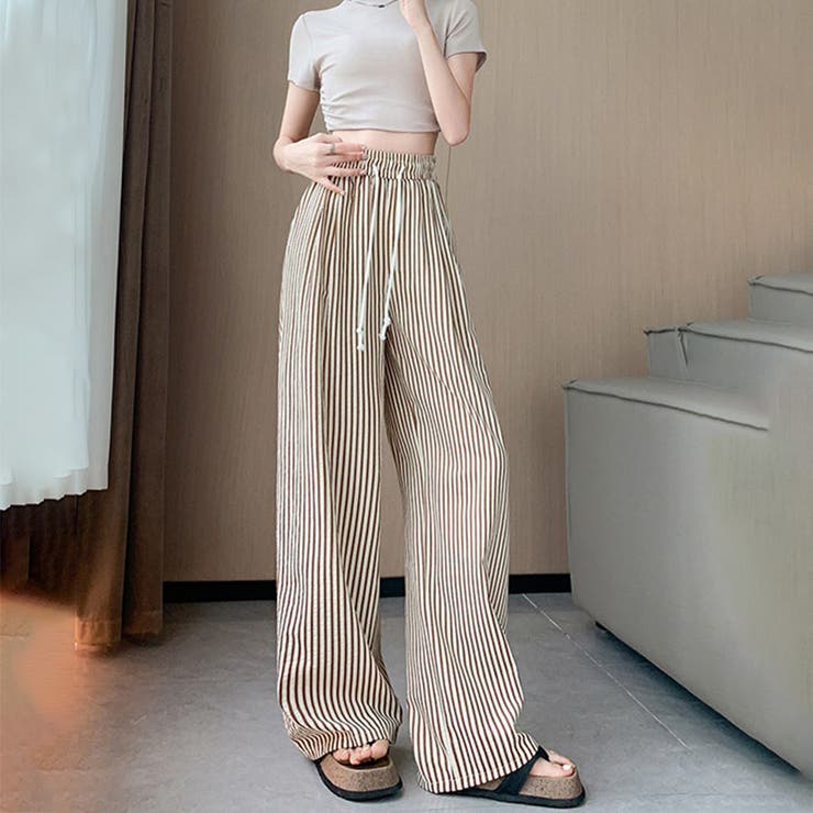 ブラウン | ワイドパンツ レディース リラックスパンツ | ミスウェディー