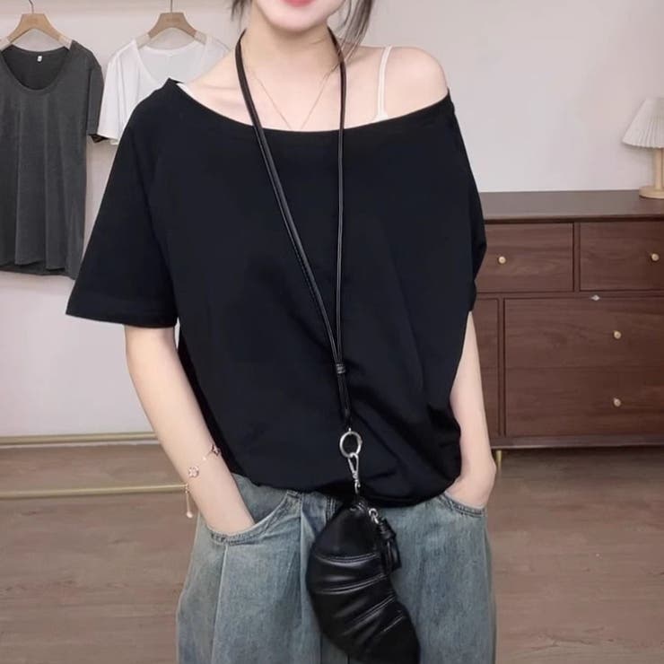 オフショルダー Tシャツ トップス[品番：TKYW0000039]｜ミスウェ