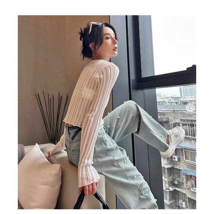 パール付デニムパンツ 春 夏 | ミスウェディー | 詳細画像1 