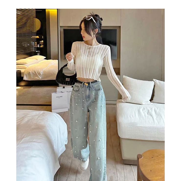 パール付デニムパンツ 春 夏 | ミスウェディー | 詳細画像3 