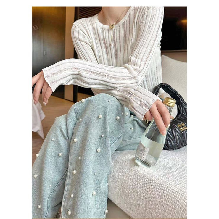 パール付デニムパンツ 春 夏 | ミスウェディー | 詳細画像6 