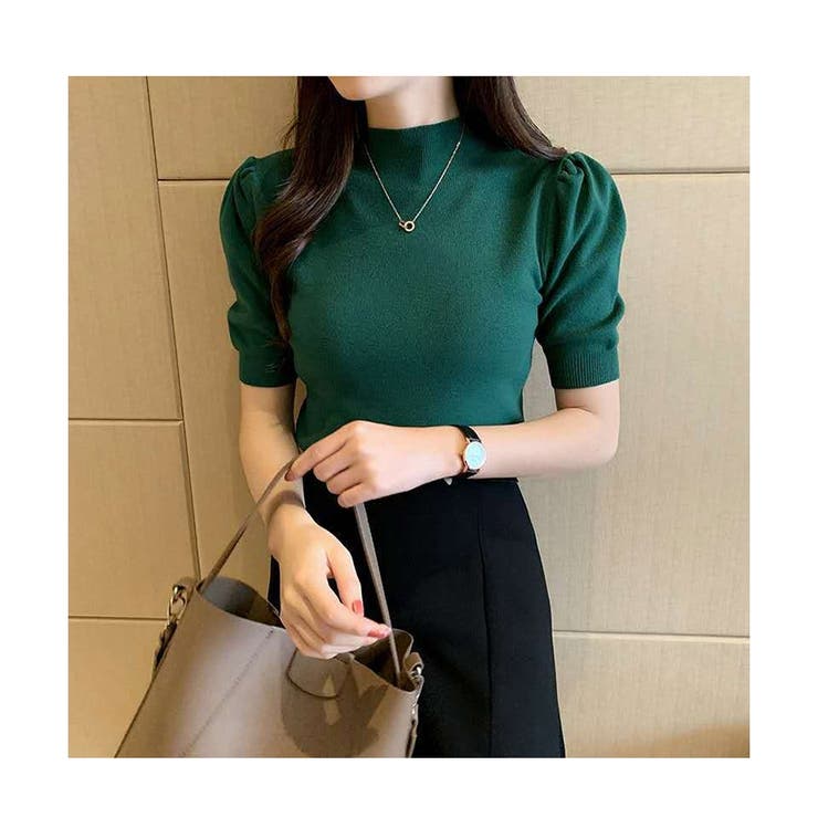 リブニット パワーショルダー 5分袖 | ミスウェディー | 詳細画像8 