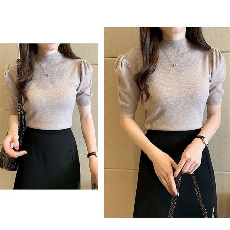 リブニット パワーショルダー 5分袖 | ミスウェディー | 詳細画像3 