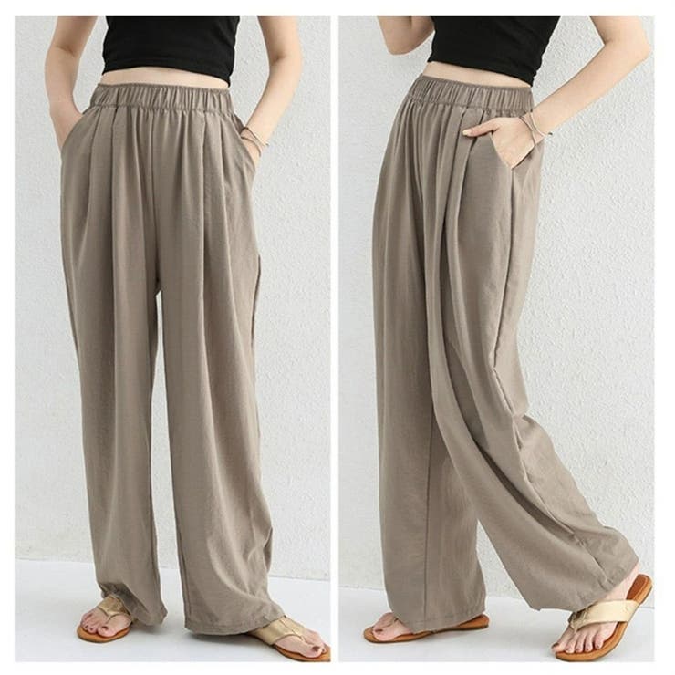 スラックス ハイウエスト ワイドパンツ | ミスウェディー | 詳細画像9 