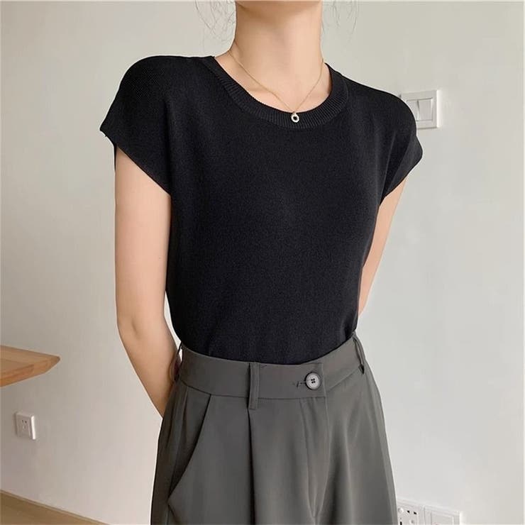 ブラック | ノースリーブ ニット トップス | ミスウェディー