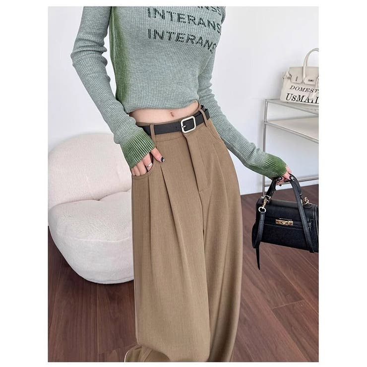 スラックスパンツ ハイウエスト ストレートパンツ | ミスウェディー | 詳細画像8 