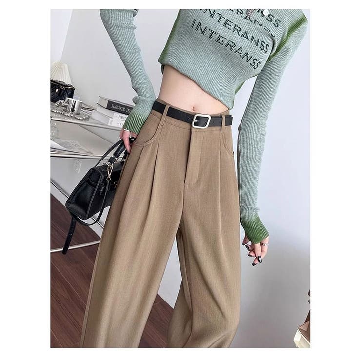 スラックスパンツ ハイウエスト ストレートパンツ | ミスウェディー | 詳細画像3 