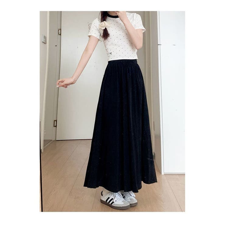 ガウチョパンツ ハイウエスト ウエストゴム[品番：TKYW0000030