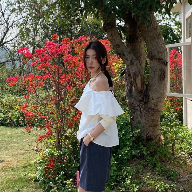 アシンメトリー シャツ 長袖T | ミスウェディー | 詳細画像9 