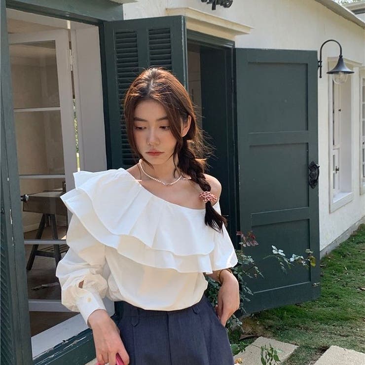 アシンメトリー シャツ 長袖T[品番：TKYW0000163]｜ミスウェ