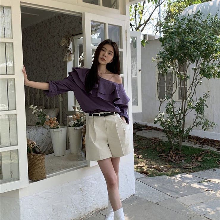 アシンメトリー シャツ 長袖T | ミスウェディー | 詳細画像4 