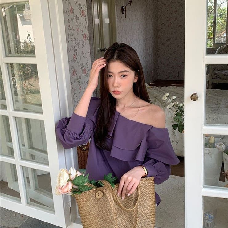 アシンメトリー シャツ 長袖T | ミスウェディー | 詳細画像7 