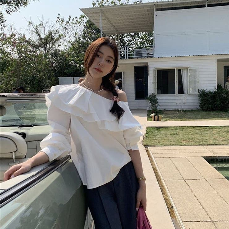 アシンメトリー シャツ 長袖T | ミスウェディー | 詳細画像8 