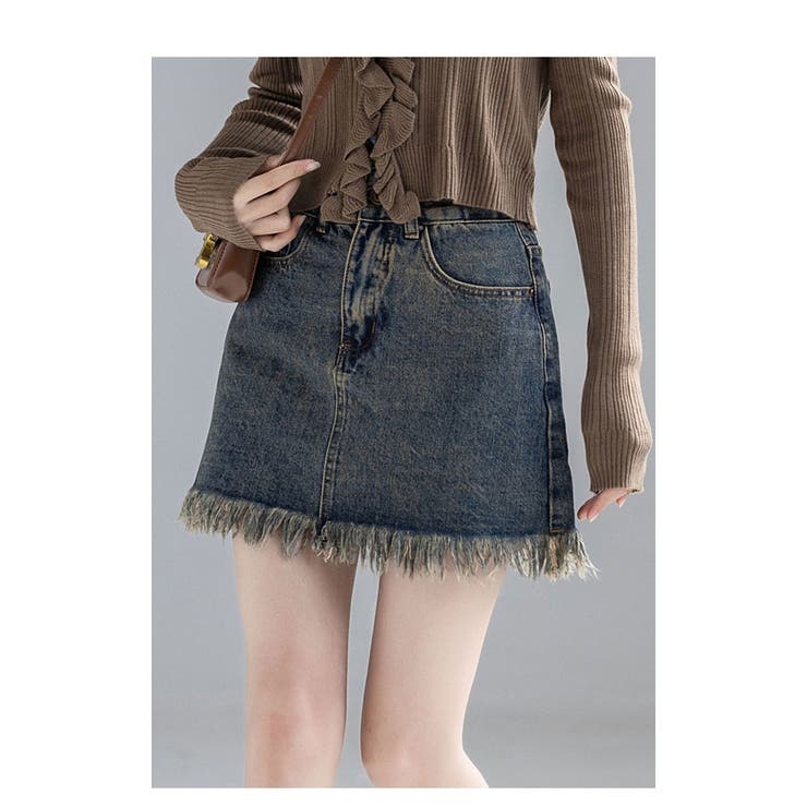 Aライン ミニスカート レディース タッセル ヴィンテージ風 美脚 春秋 韓国 | ミスウェディー | 詳細画像10 