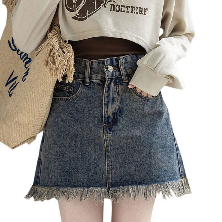 Aライン ミニスカート レディース タッセル ヴィンテージ風 美脚 春秋 韓国 | ミスウェディー | 詳細画像1 