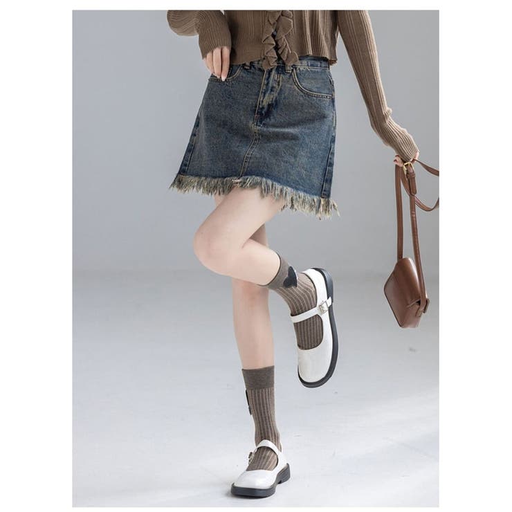 Aライン ミニスカート レディース タッセル ヴィンテージ風 美脚