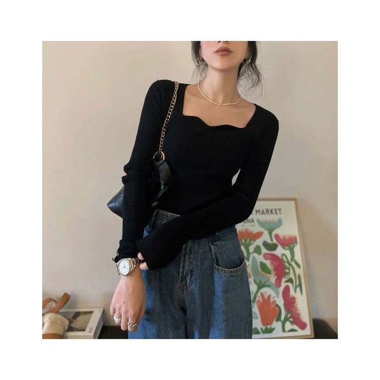 長袖 ニット おしゃれ セーター シンプル リブニット | ミスウェディー | 詳細画像9 